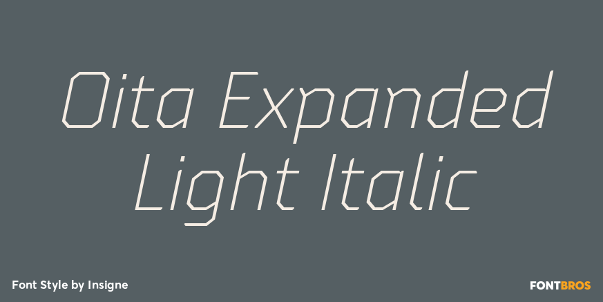 Oita Expanded Light Italic Font Poster #1
