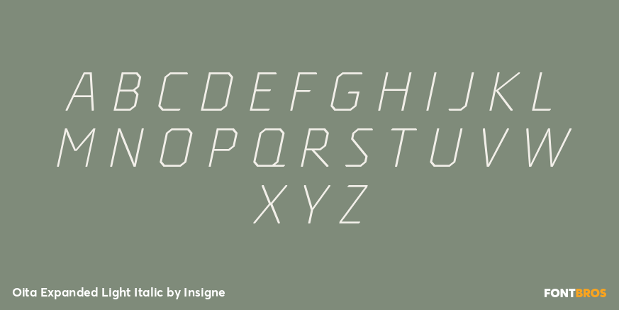 Oita Expanded Light Italic Font Poster #2