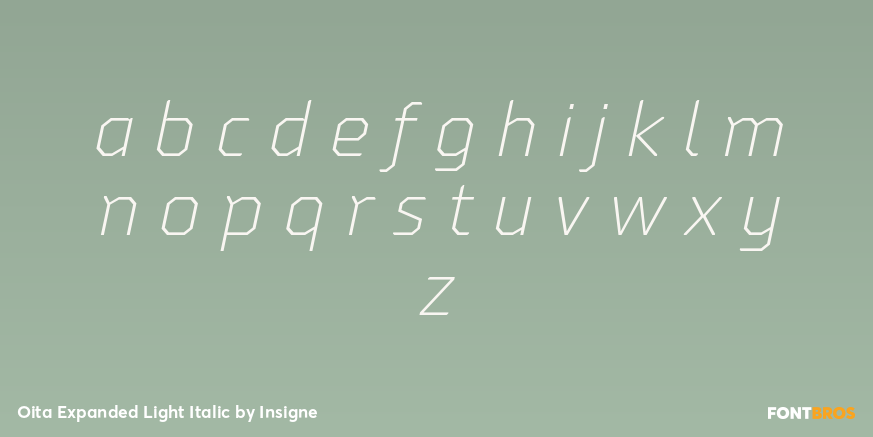 Oita Expanded Light Italic Font Poster #3