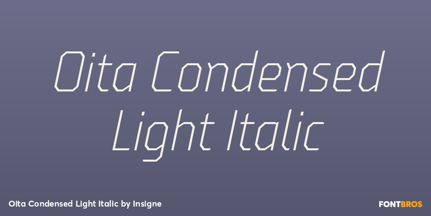 Oita Condensed Light Italic Font Poster #1
