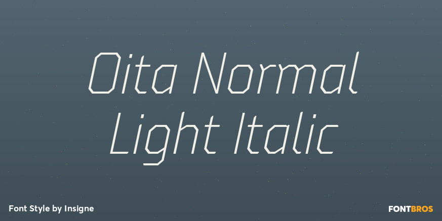 Oita Normal Light Italic Font Poster #1