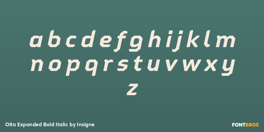 Oita Expanded Bold Italic Font Poster #3