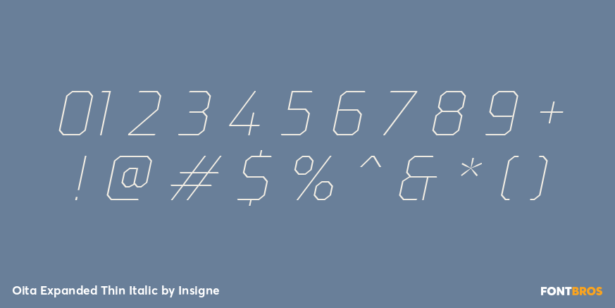 Oita Expanded Thin Italic Font Poster #1