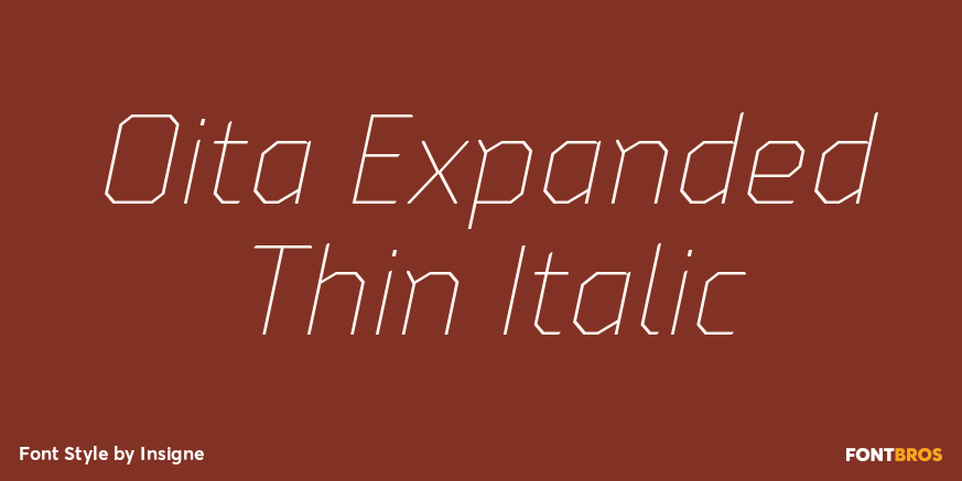 Oita Expanded Thin Italic Font Poster #1