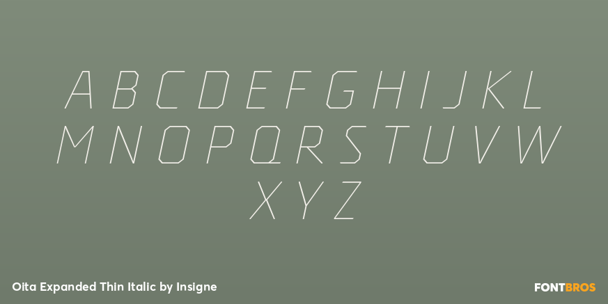 Oita Expanded Thin Italic Font Poster #1
