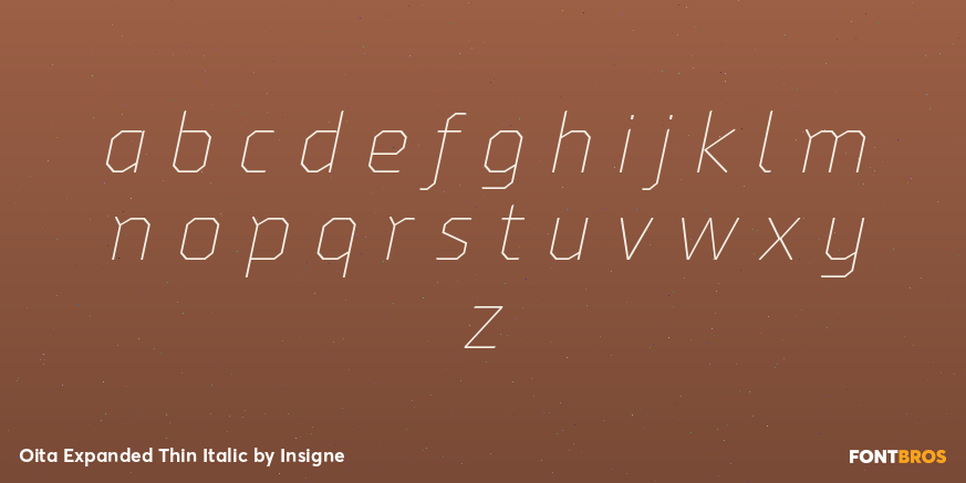 Oita Expanded Thin Italic Font Poster #1