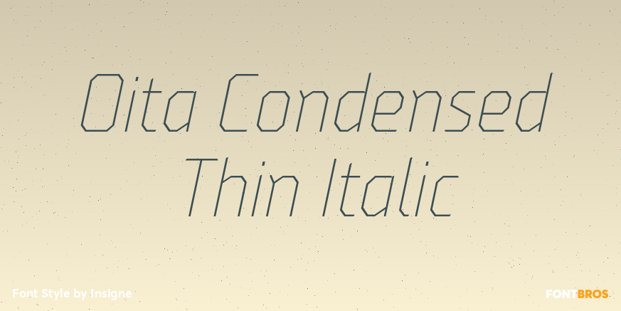 Oita Condensed Thin Italic Font Poster #1