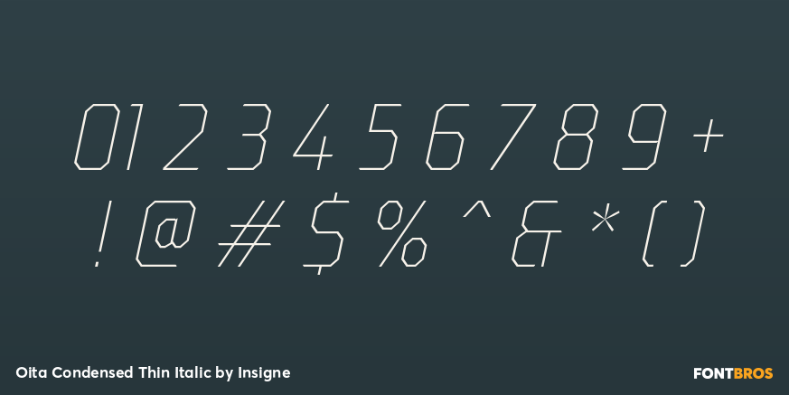 Oita Condensed Thin Italic Font Poster #4