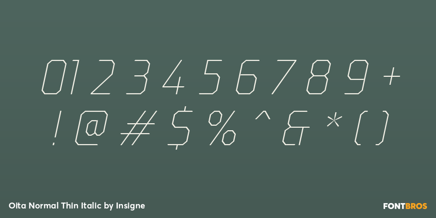 Oita Normal Thin Italic Font Poster #4
