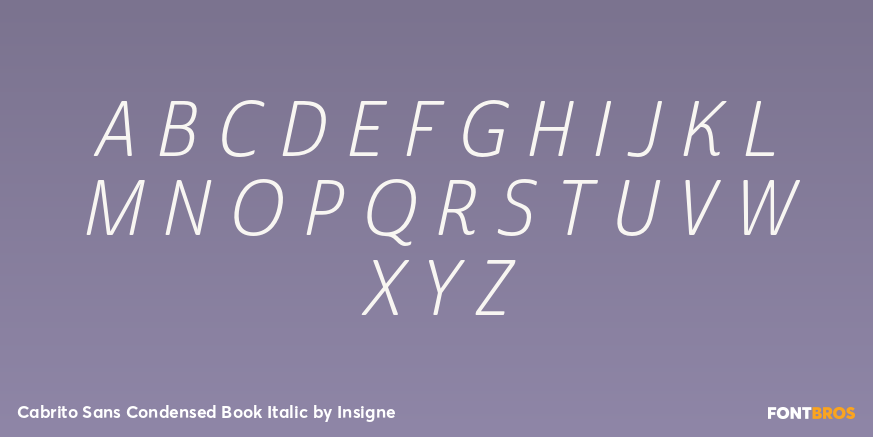 Cabrito Sans Condensed Book Italic Font Poster #2