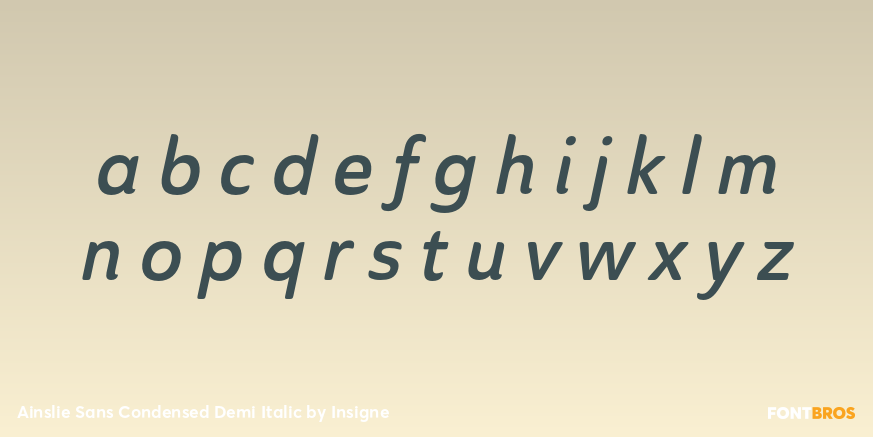 Ainslie Sans Condensed Demi Italic Font Poster #3