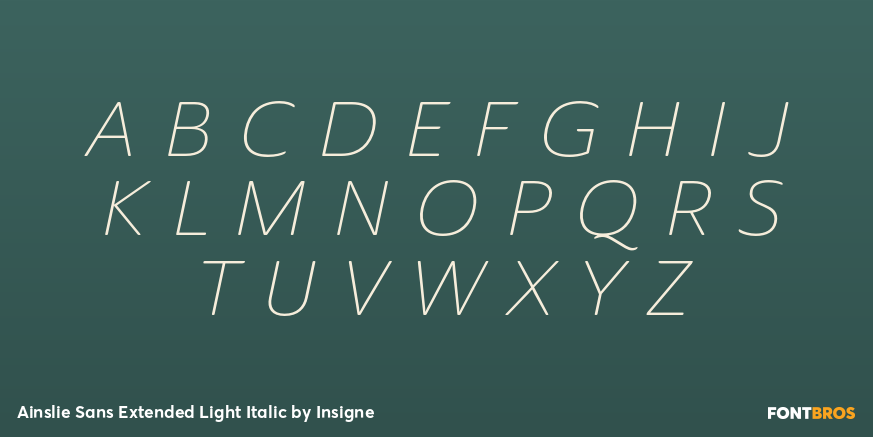 Ainslie Sans Extended Light Italic Font Poster #2