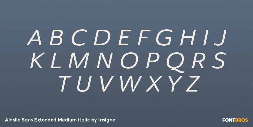 Ainslie Sans Extended Medium Italic Font Poster #1