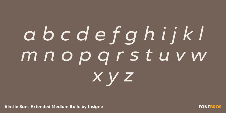 Ainslie Sans Extended Medium Italic Font Poster #1