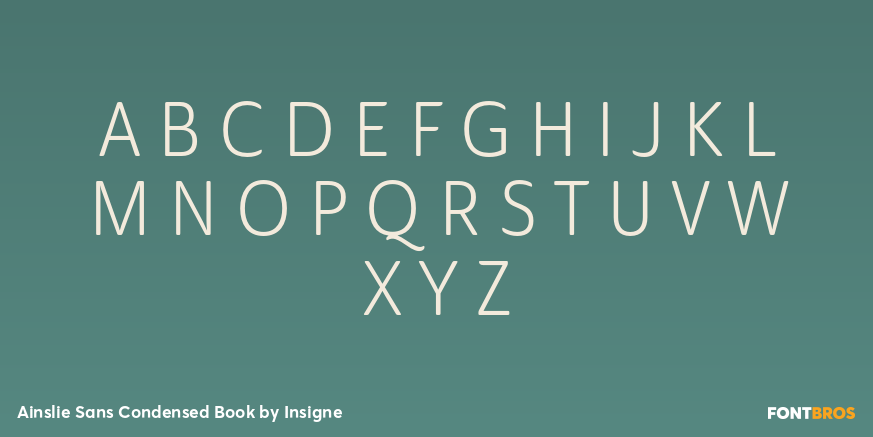 Ainslie Sans Condensed Book Font Poster #1