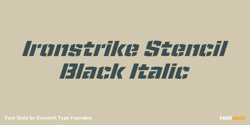 Ironstrike Stencil Black Italic Poster