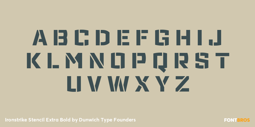 Ironstrike Stencil Extra Bold Font Poster #2