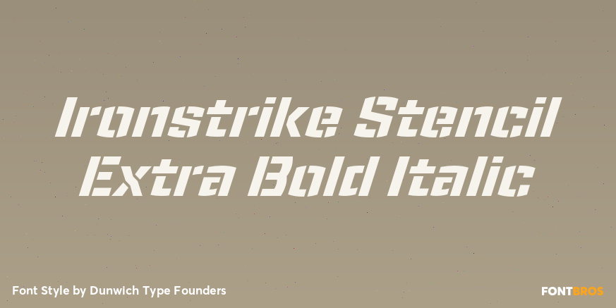 Ironstrike Stencil Extra Bold Italic Poster