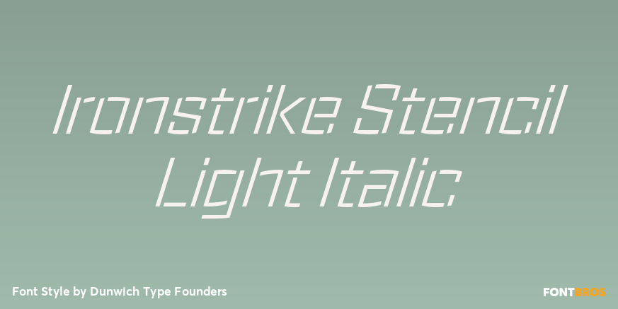 Ironstrike Stencil Light Italic Poster