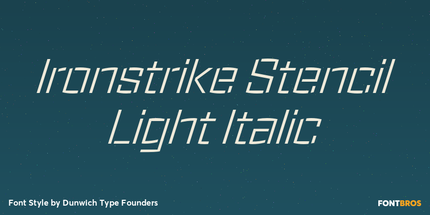 Ironstrike Stencil Light Italic Poster