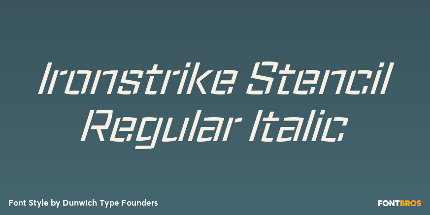 Ironstrike Stencil Regular Italic Poster