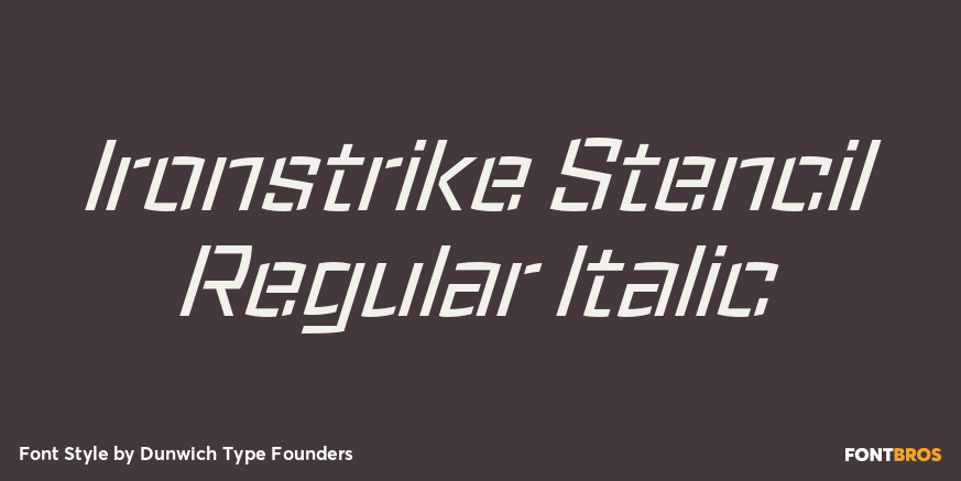 Ironstrike Stencil Regular Italic Poster