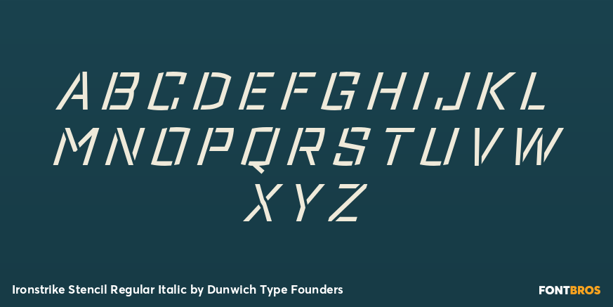 Ironstrike Stencil Regular Italic Font Poster #2