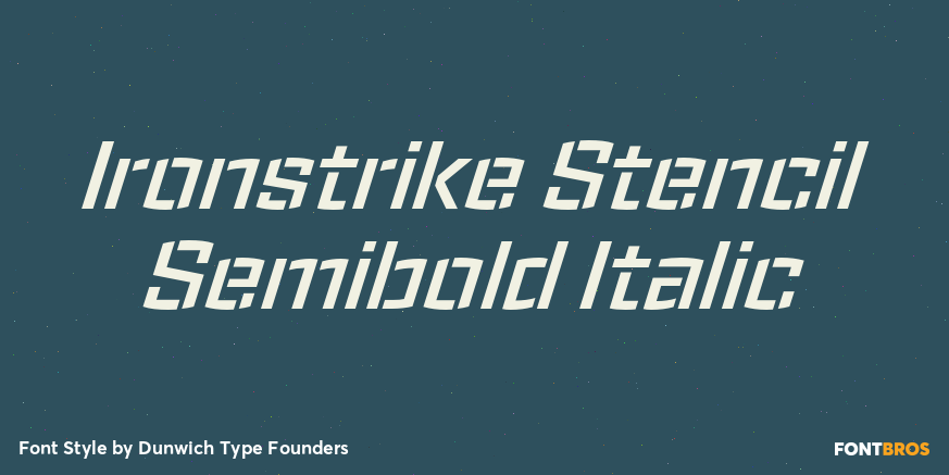 Ironstrike Stencil Semibold Italic Poster