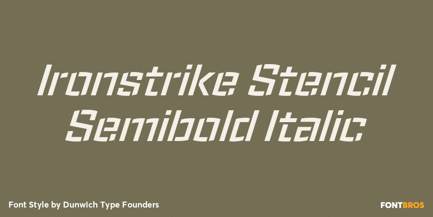 Ironstrike Stencil Semibold Italic Poster
