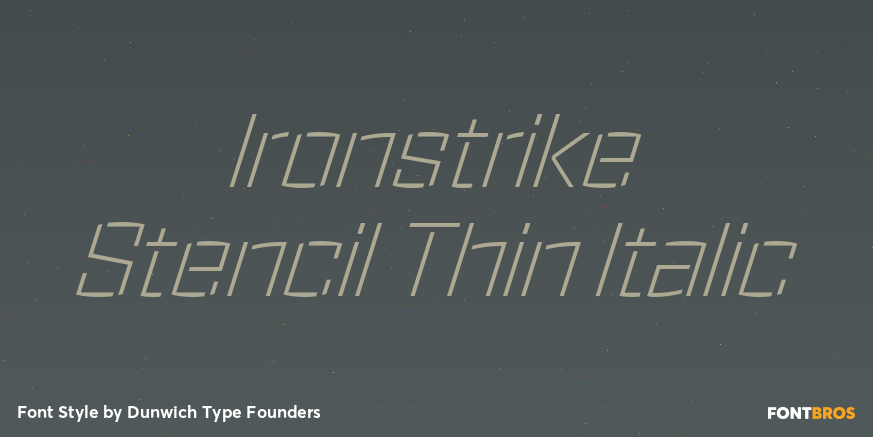 Ironstrike Stencil Thin Italic Poster