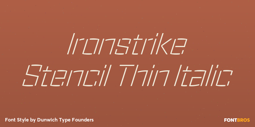 Ironstrike Stencil Thin Italic Poster