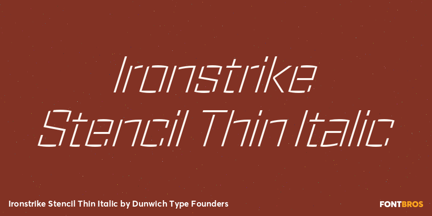 Ironstrike Stencil Thin Italic Poster