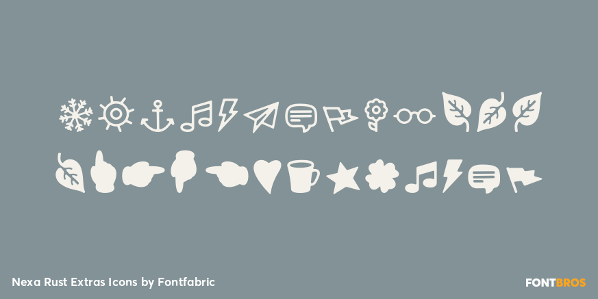 Nexa Rust Extras Icons Font Poster #3