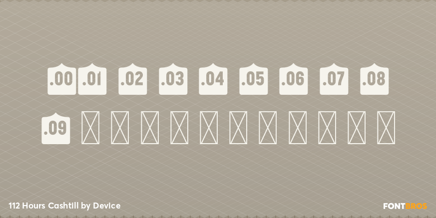 112 Hours Cashtill Font Poster #1