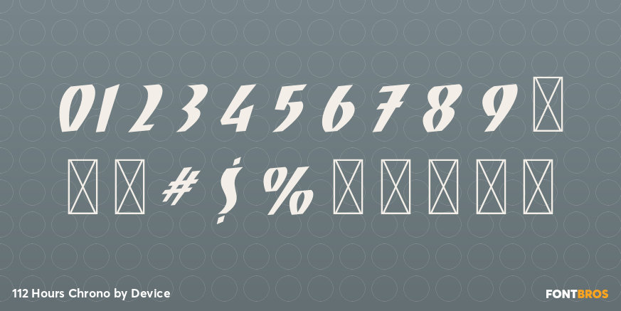 112 Hours Chrono Font Poster #4