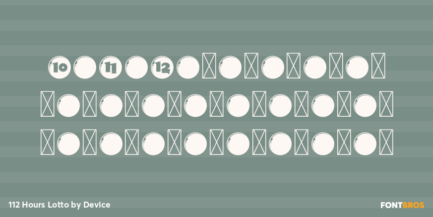 112 Hours Lotto Font Poster #2