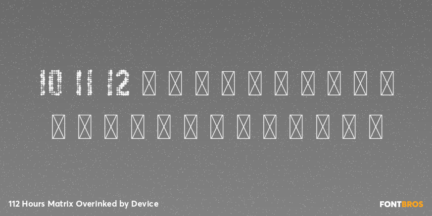 112 Hours Matrix Overinked Font Poster #2
