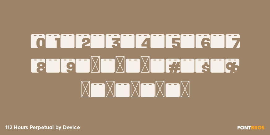 112 Hours Perpetual Font Poster #1