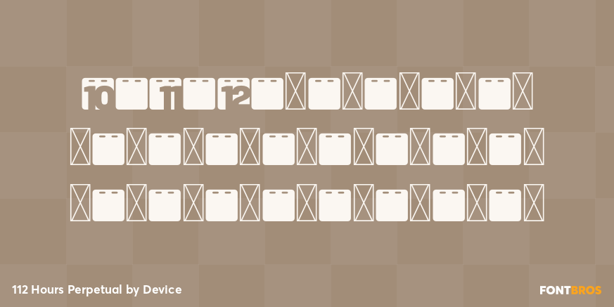 112 Hours Perpetual Font Poster #2