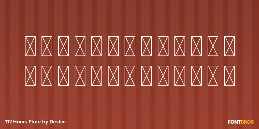 112 Hours Plate Font Poster #3