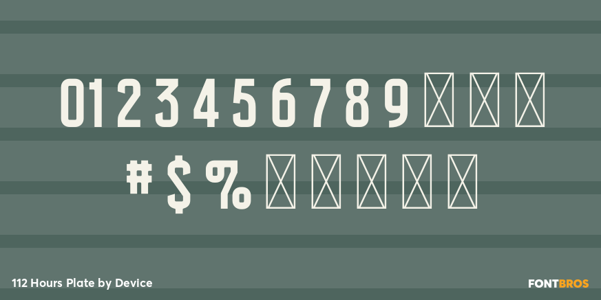 112 Hours Plate Font Poster #4