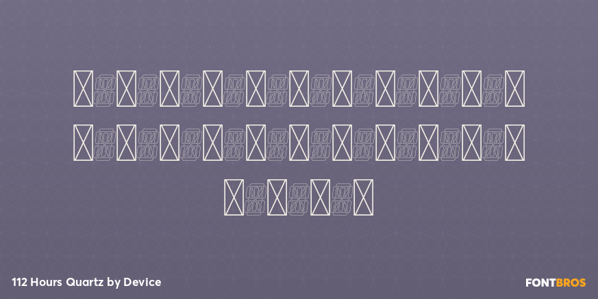 112 Hours Quartz Font Poster #3