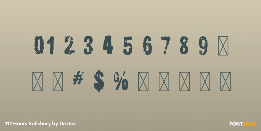 112 Hours Salisbury Font Poster #4