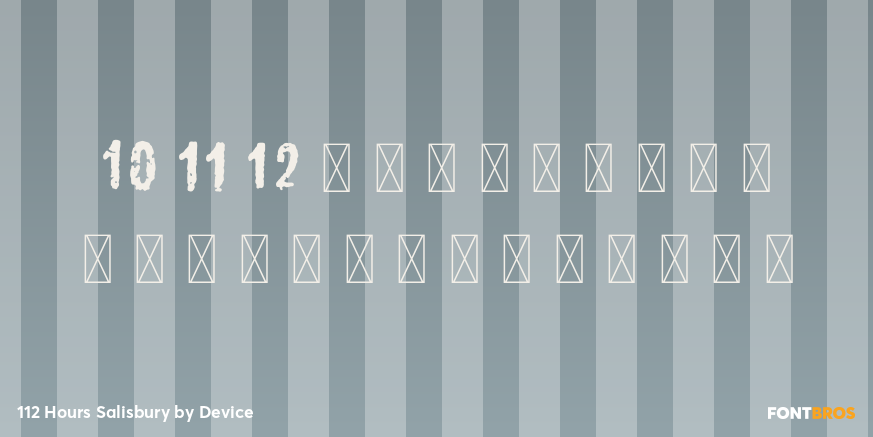 112 Hours Salisbury Font Poster #1