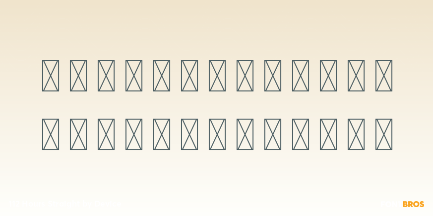 112 Hours Straight Font Poster #3