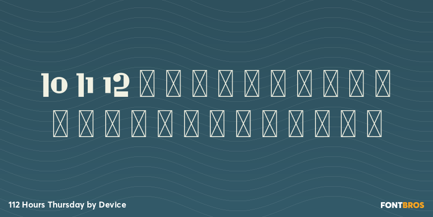 112 Hours Thursday Font Poster #1