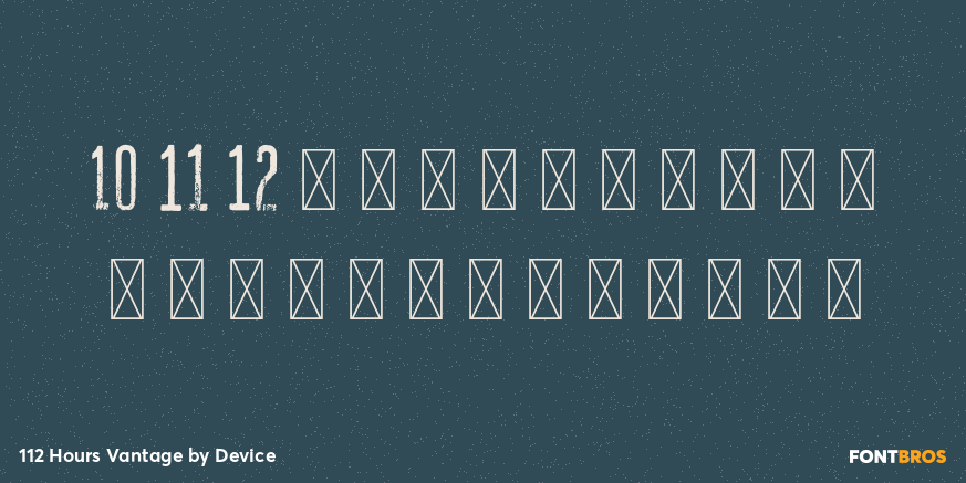 112 Hours Vantage Font Poster #2
