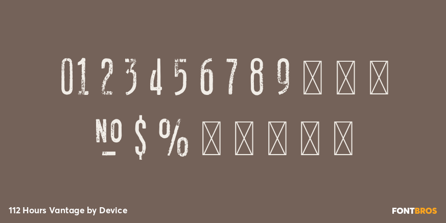 112 Hours Vantage Font Poster #4