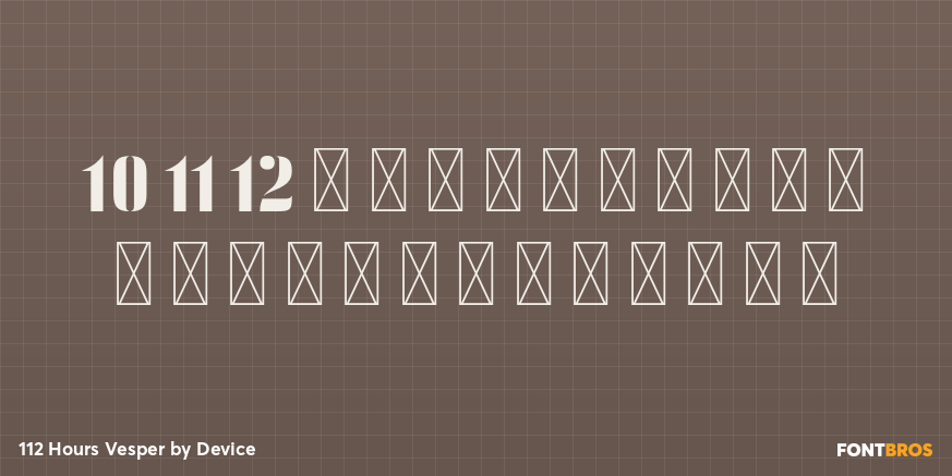 112 Hours Vesper Font Poster #2