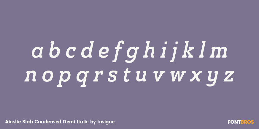 Ainslie Slab Condensed Demi Italic Font Poster #3